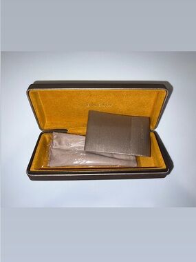 Bulgari Brown Exterior Sunglass Case with Gold Interior